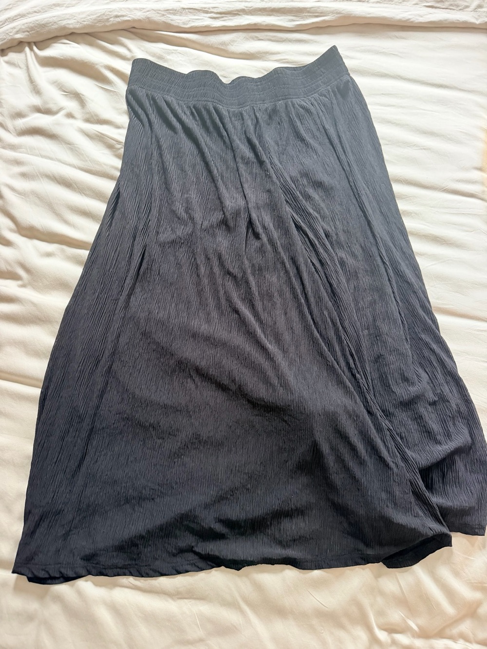 Womens Black Pleated A-Line Skirt